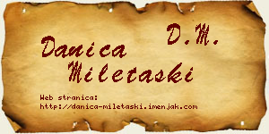Danica Miletaški vizit kartica